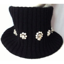 100%Cashmere Rib Beading Snood